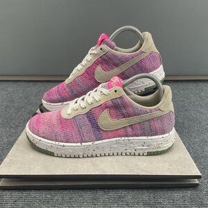 Nike Air Force 1 Crater Flyknit Women’s 8 Pink Purple Low Sneakers